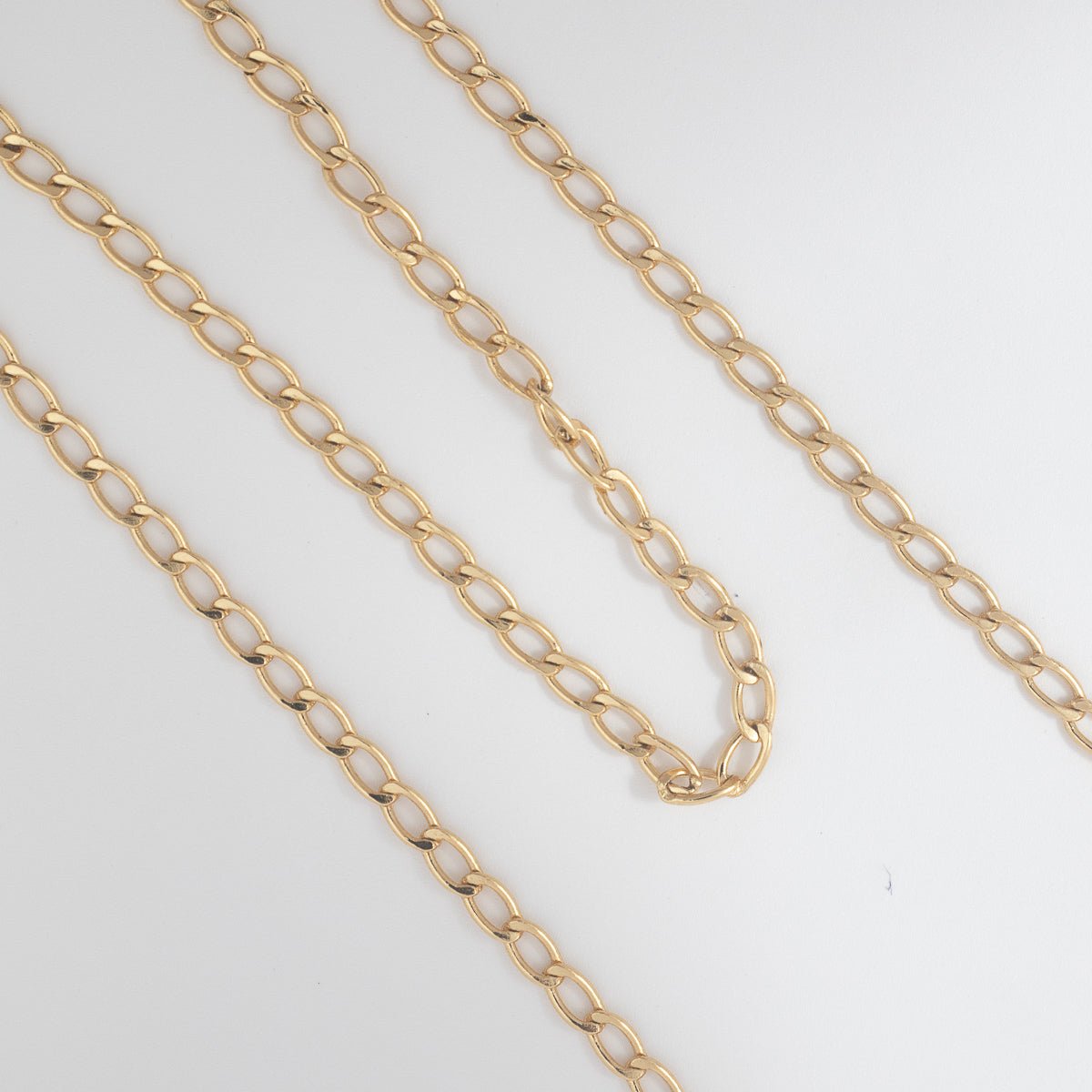 Cadena Cubana Mini Alargada 3mm - 60cm - Vibrantto Joyería - OC48556