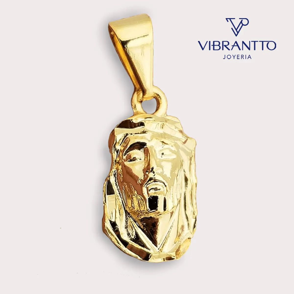 Dije Sagrado Rostro Tallado 1. Oro Laminado 18k - Vibrantto.com - Colombia