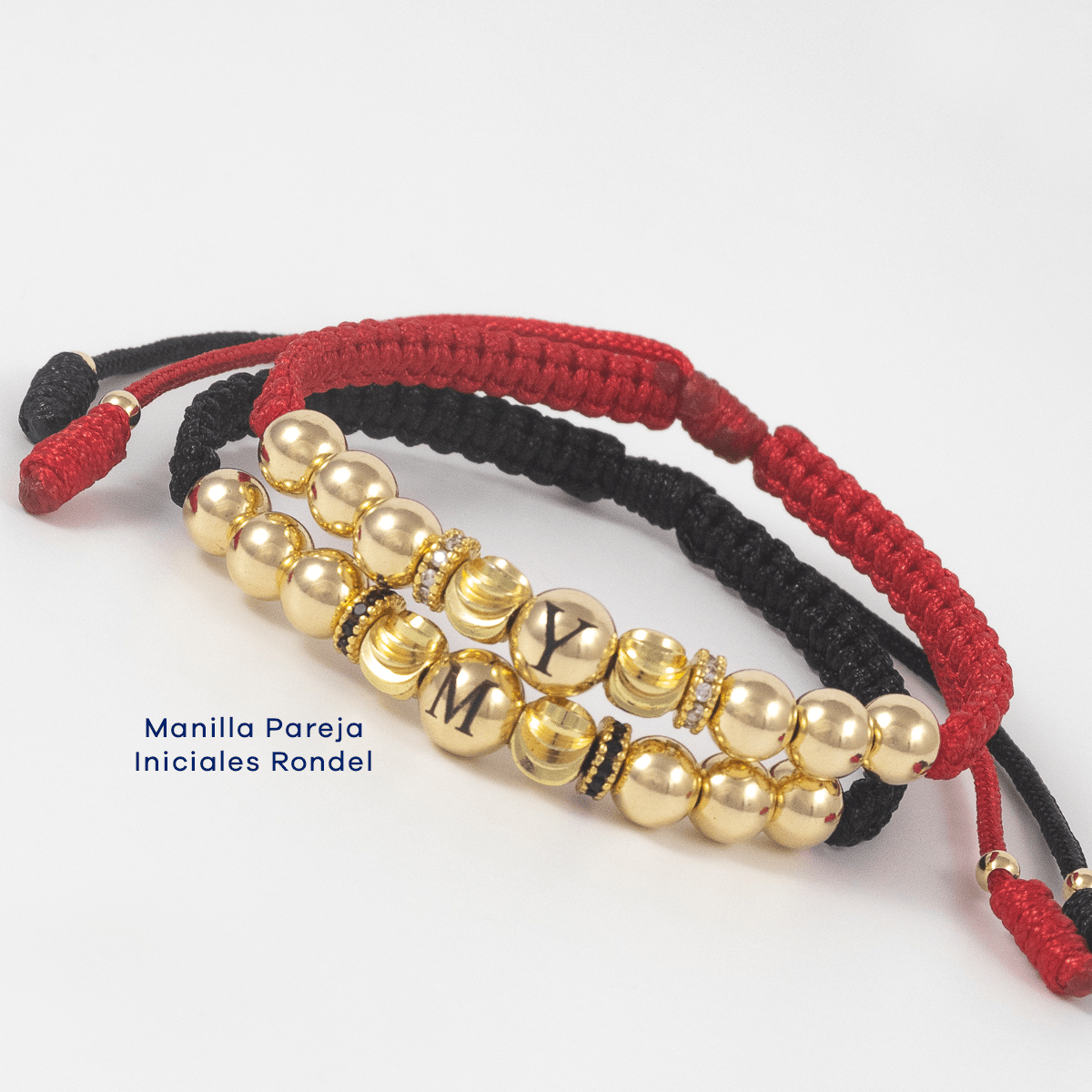 Manilla Pareja Iniciales Rondel - Vibrantto Joyería - MP3015