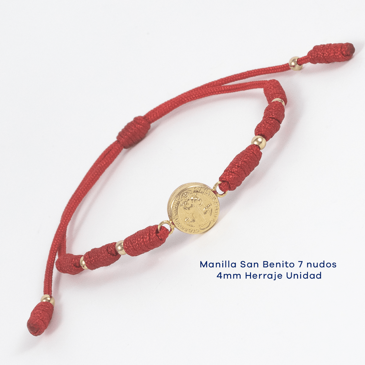 Manilla San Benito 7 nudos 4mm Herraje Unidad - Vibrantto Joyas y Accesorios - MU3049