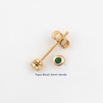 Topo Bisel Verde 3mm - Vibrantto Joyería - T415