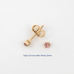 Topo Circon Mini Rosa 2mm - Vibrantto Joyería - T928