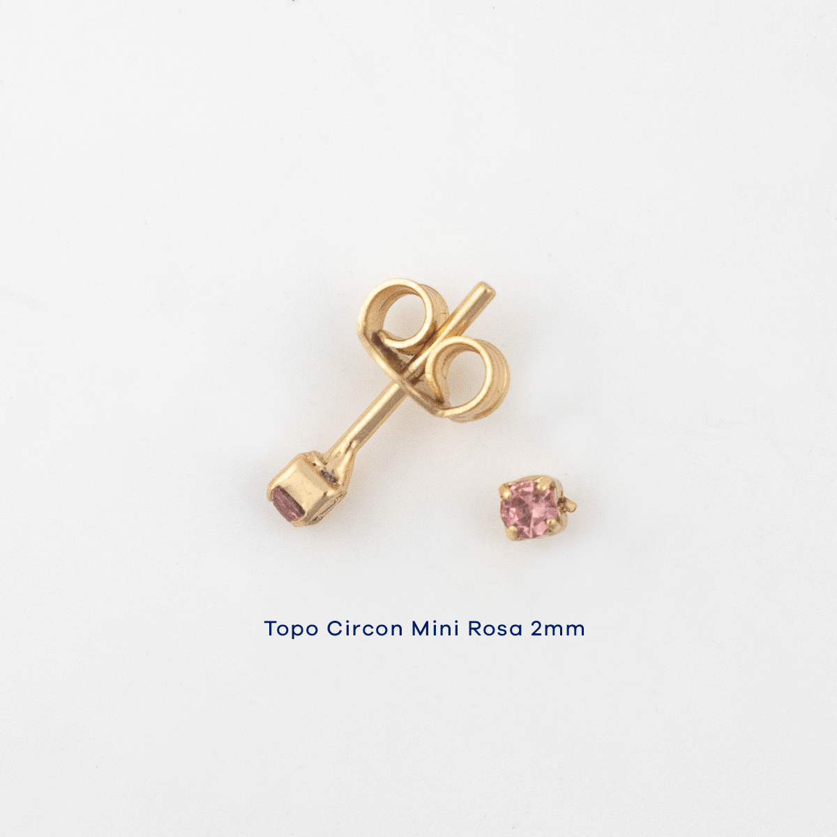 Topo Circon Mini Rosa 2mm - Vibrantto Joyería - T928
