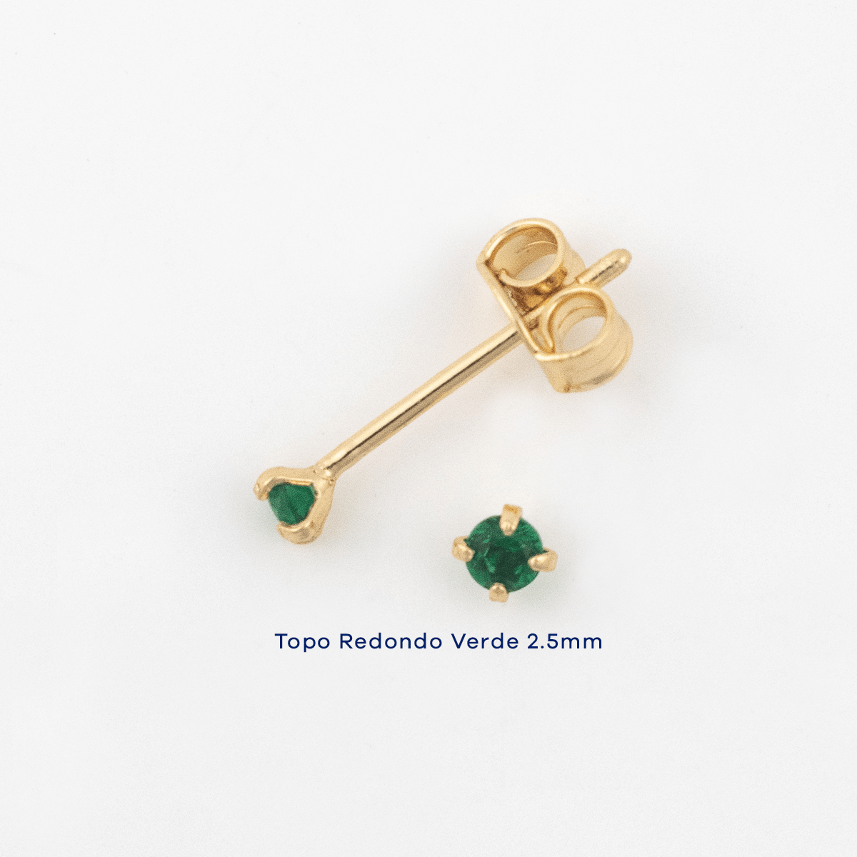 Topo Redondo Verde 2.5mm - Vibrantto Joyería - OC34630