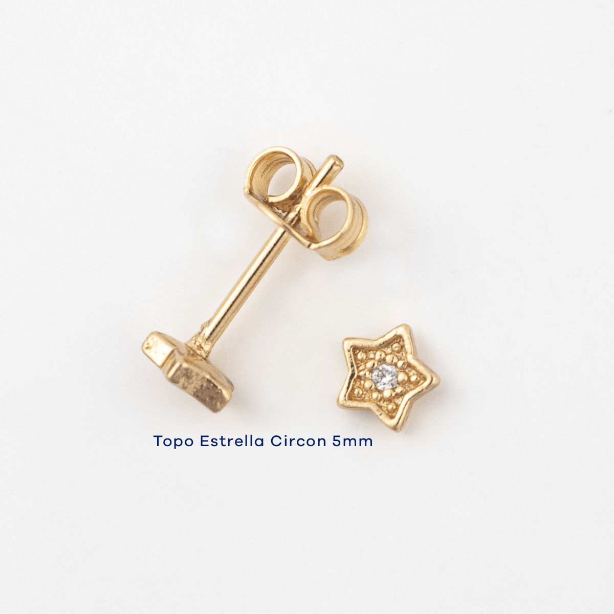 Topo Estrella Circon 5mm - Vibrantto Joyería - T872