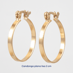 Candonga Plana Lisa 2 cm - Vibrantto Joyas y Accesorios - AC506