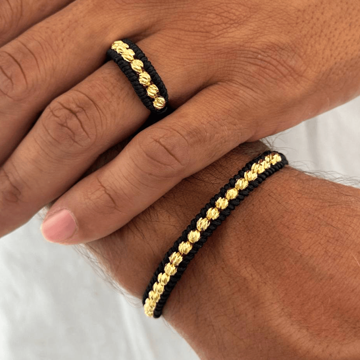 Combo 1 Carril Diamantado (anillo + manilla) - Vibrantto Joyería