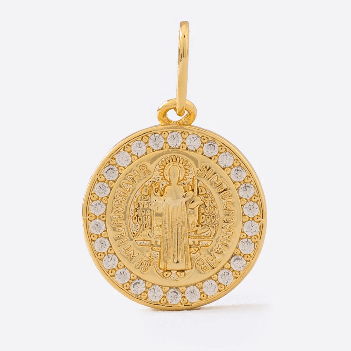 Medalla San Benito Circonias - Vibrantto Joyería