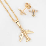 Set Avión (cadena con dije y aretes) - Vibrantto Joyería - OC46033 - OC27521 - T620