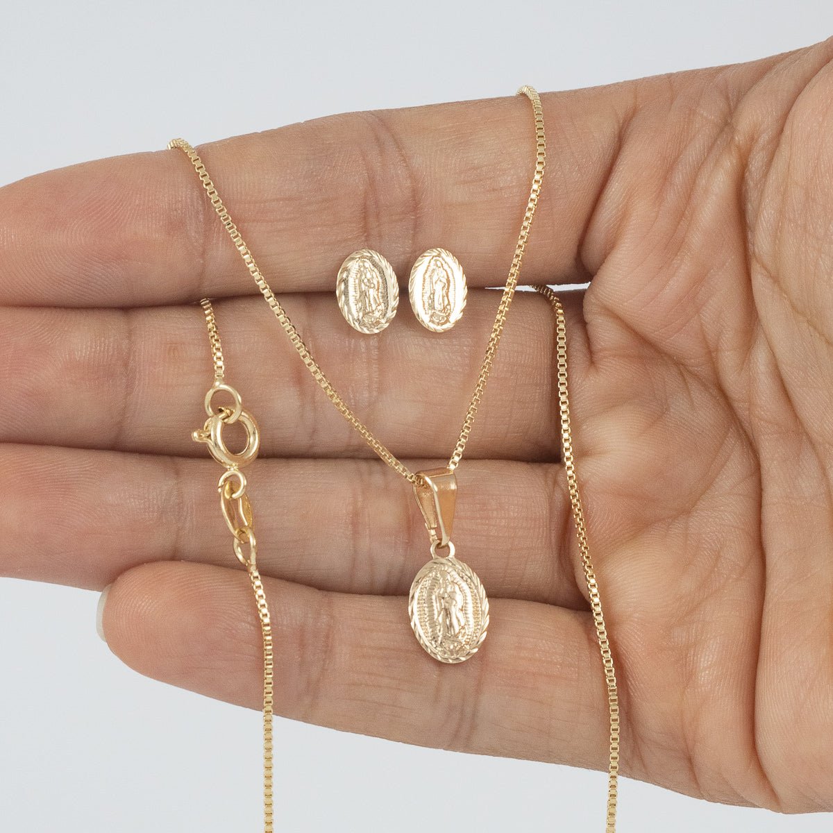 Set Guadalupe (Cadena, dije y topos) - Vibrantto Joyas y Accesorios - OC46664 - OC27480 - OC34265