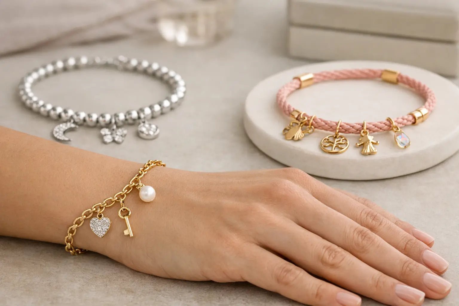 Manillas con dijes tendencia para regalar