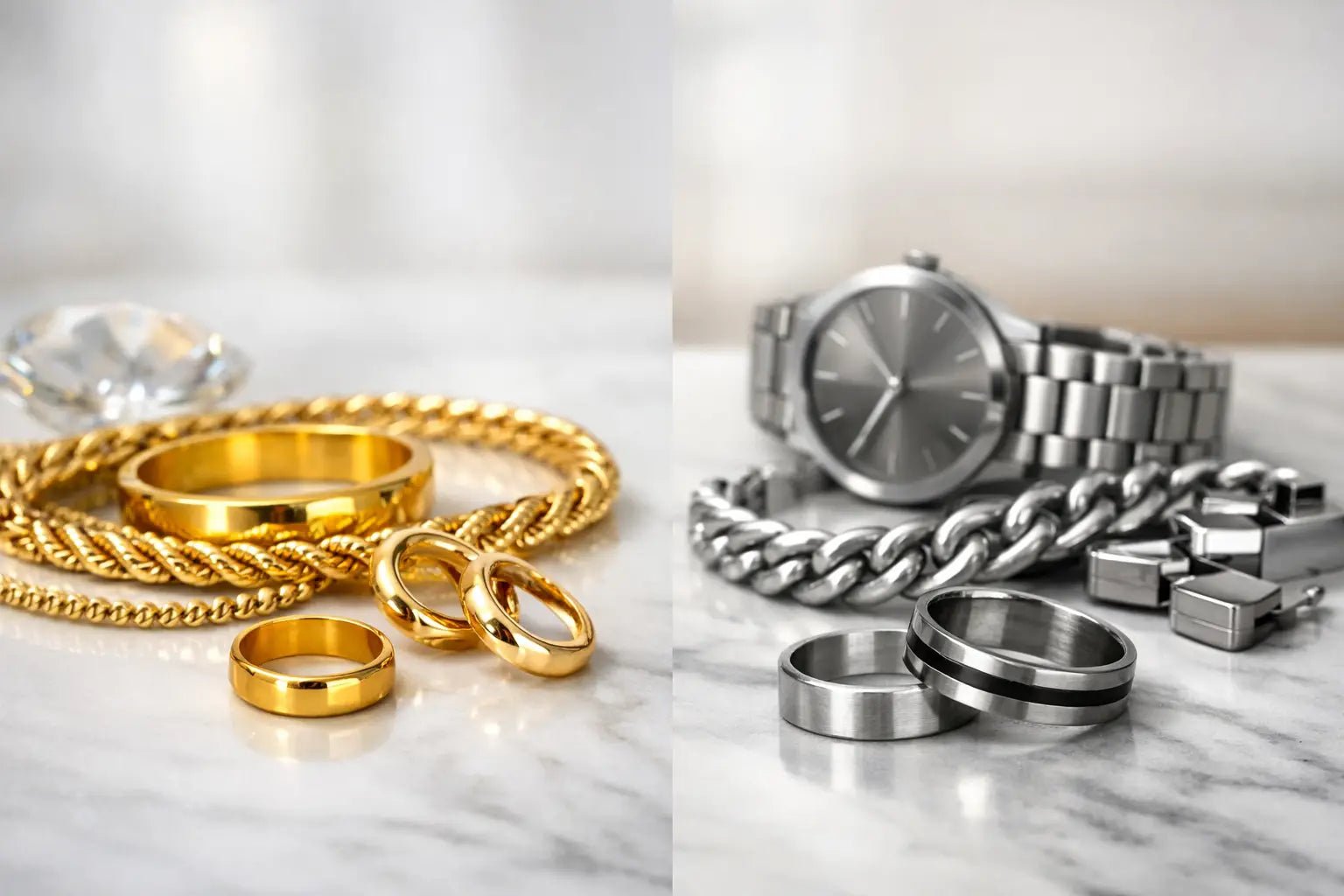 Oro laminado vs acero inoxidable: cuál elegir