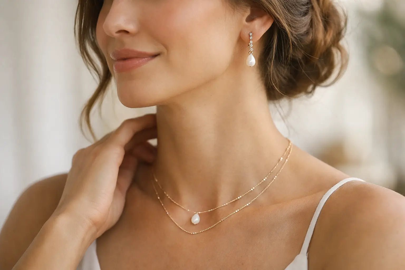 Cómo combinar aretes con collar sin recargar