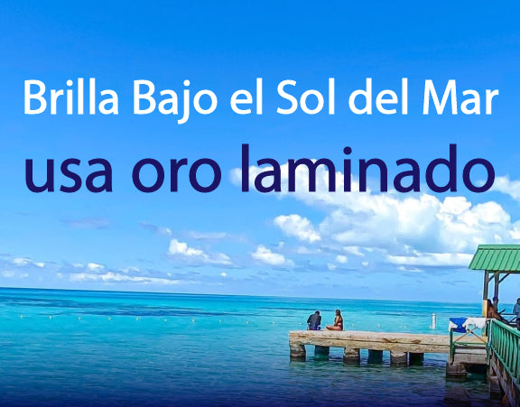 Bajo el Sol del Mar Usando Accesorios de Oro Laminado