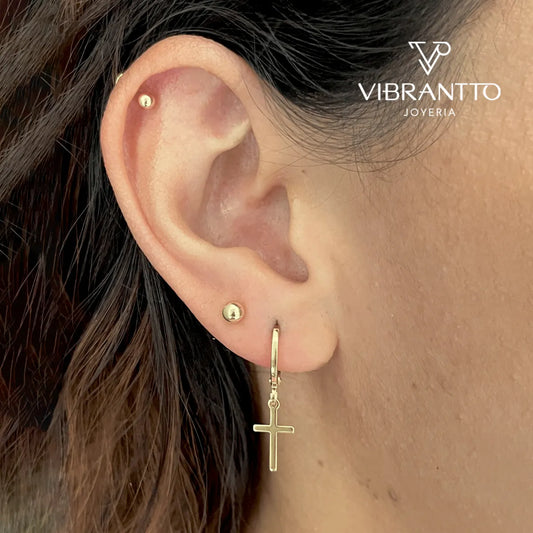 Set x 3 Aretes Candonga Cruz + Doble Balin