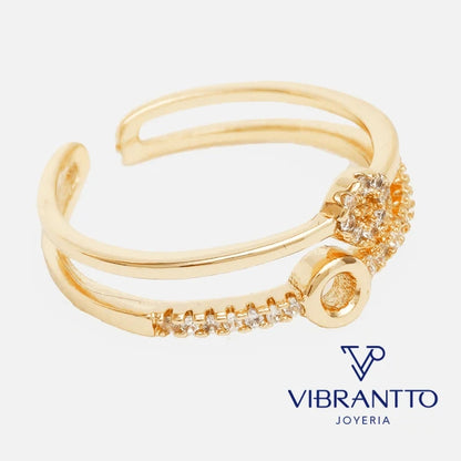 Anillo DC Ajustable 1. Oro Laminado 18k - Vibrantto.com - Colombia