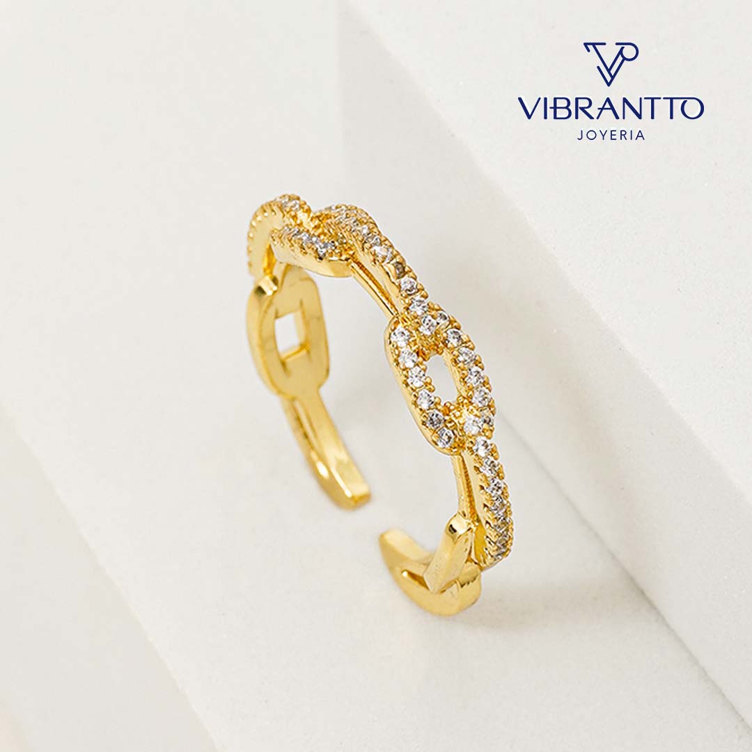 Anillo Connected Ajustable 1. Oro Laminado 18k - Vibrantto.com - Colombia