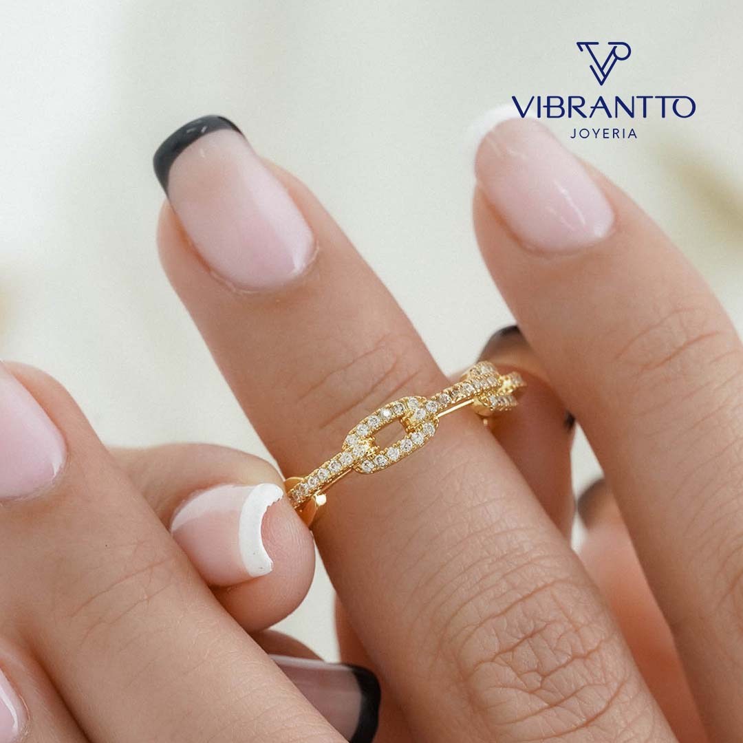 Anillo Connected Ajustable 2. Oro Laminado 18k - Vibrantto.com - Colombia