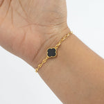 Pulsera Marinera con Trebol Negro 17 cm - Vibrantto Joyas y Accesorios - P116