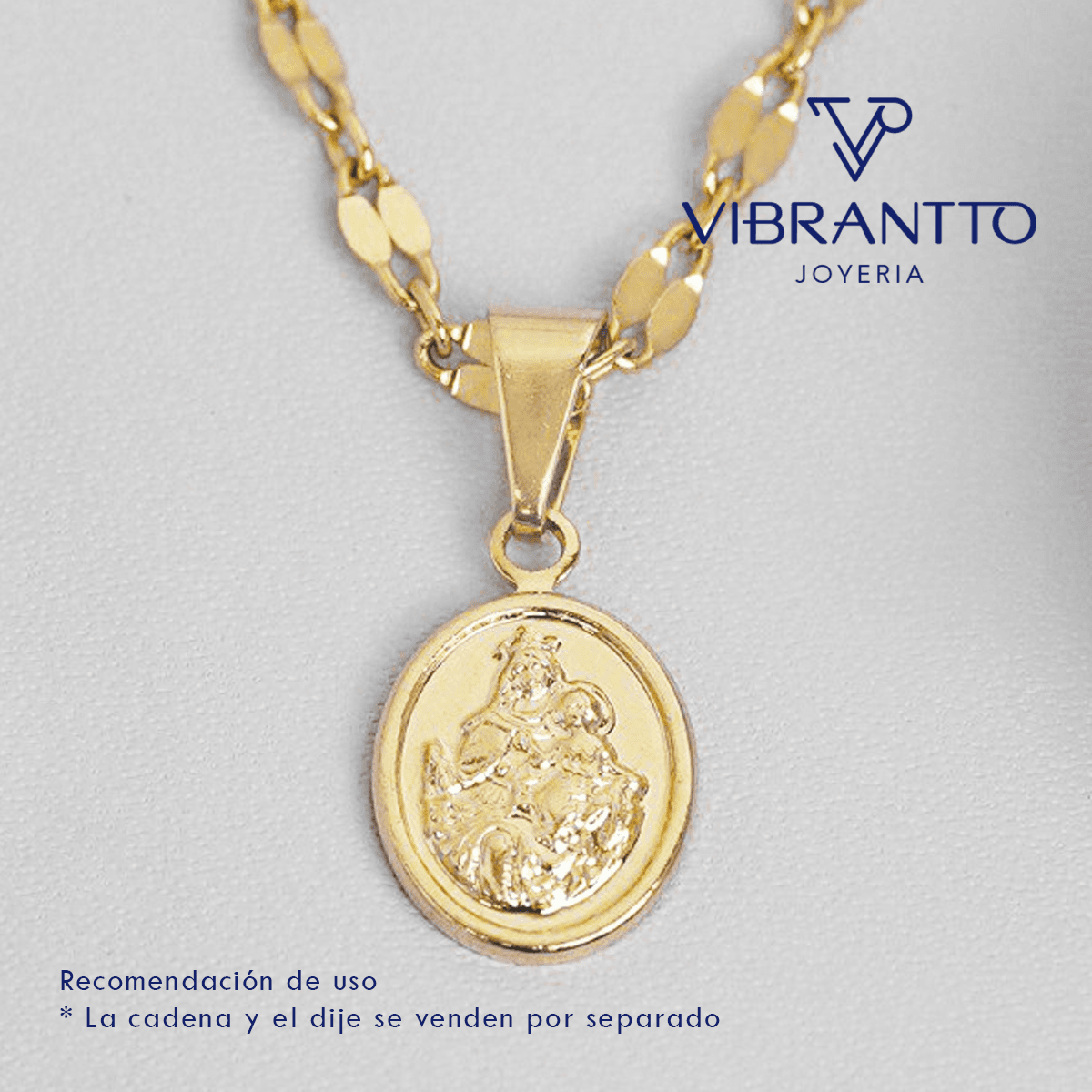 Medalla Virgen del Carmen 2. Oro Laminado 18k - Vibrantto.com - Colombia