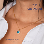 Dije corazón azul 2. Oro Laminado 18k - Vibrantto.com - Colombia