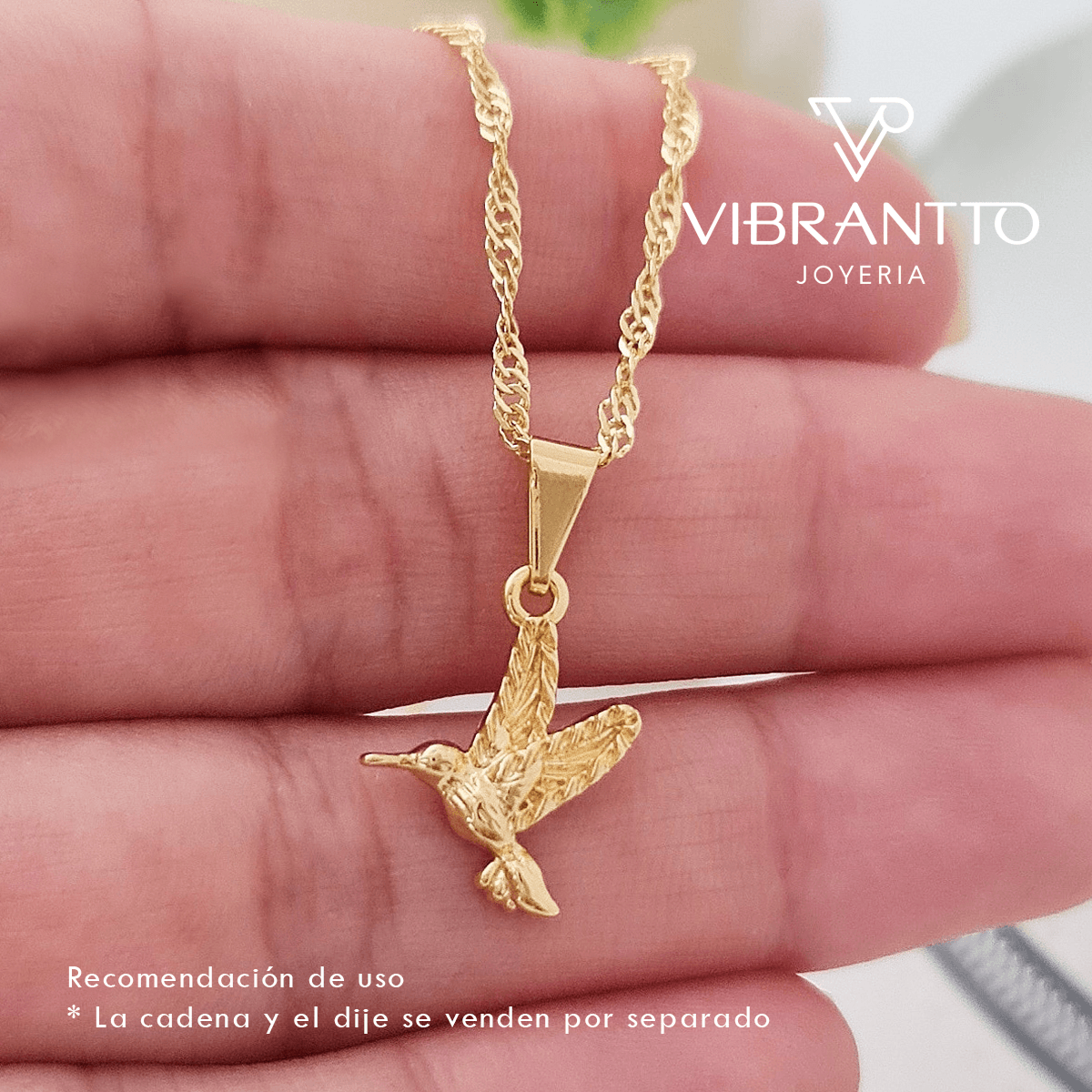 Dije Colibrí 2. Oro Laminado 18k - Vibrantto.com - Colombia