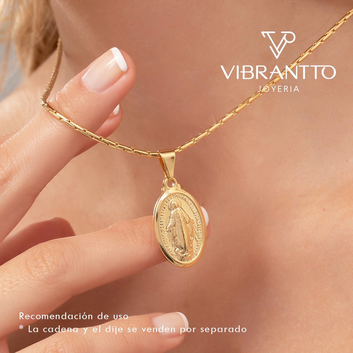 Medalla Virgen Milagrosa mediana 2. Oro Laminado 18k - Vibrantto.com - Colombia