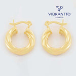 Candonga Twisted Stripes 2 Cms 1. Oro Laminado 18k - Vibrantto.com - Colombia