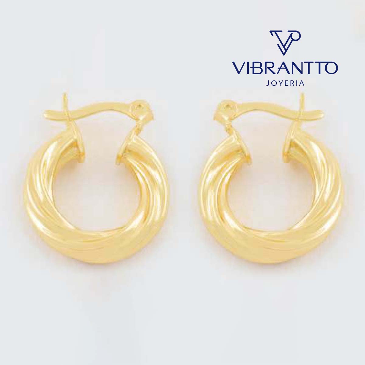 Candonga Twisted Stripes 2 Cms 1. Oro Laminado 18k - Vibrantto.com - Colombia
