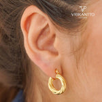 Candonga Twisted Stripes 2 Cms 2. Oro Laminado 18k - Vibrantto.com - Colombia