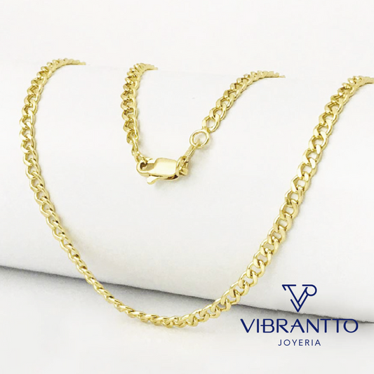 Cadena Cubana 3 mm 45 cm  1. Oro Laminado 18k - Vibrantto.com - Colombia