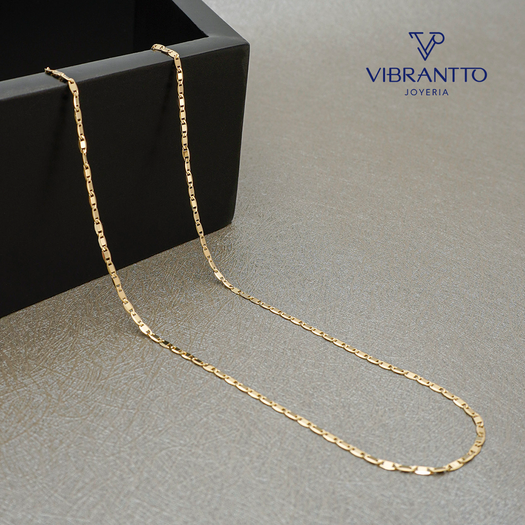 Cadena Escalera Delgada Plana 4. Oro Laminado 18k - Vibrantto.com - Colombia