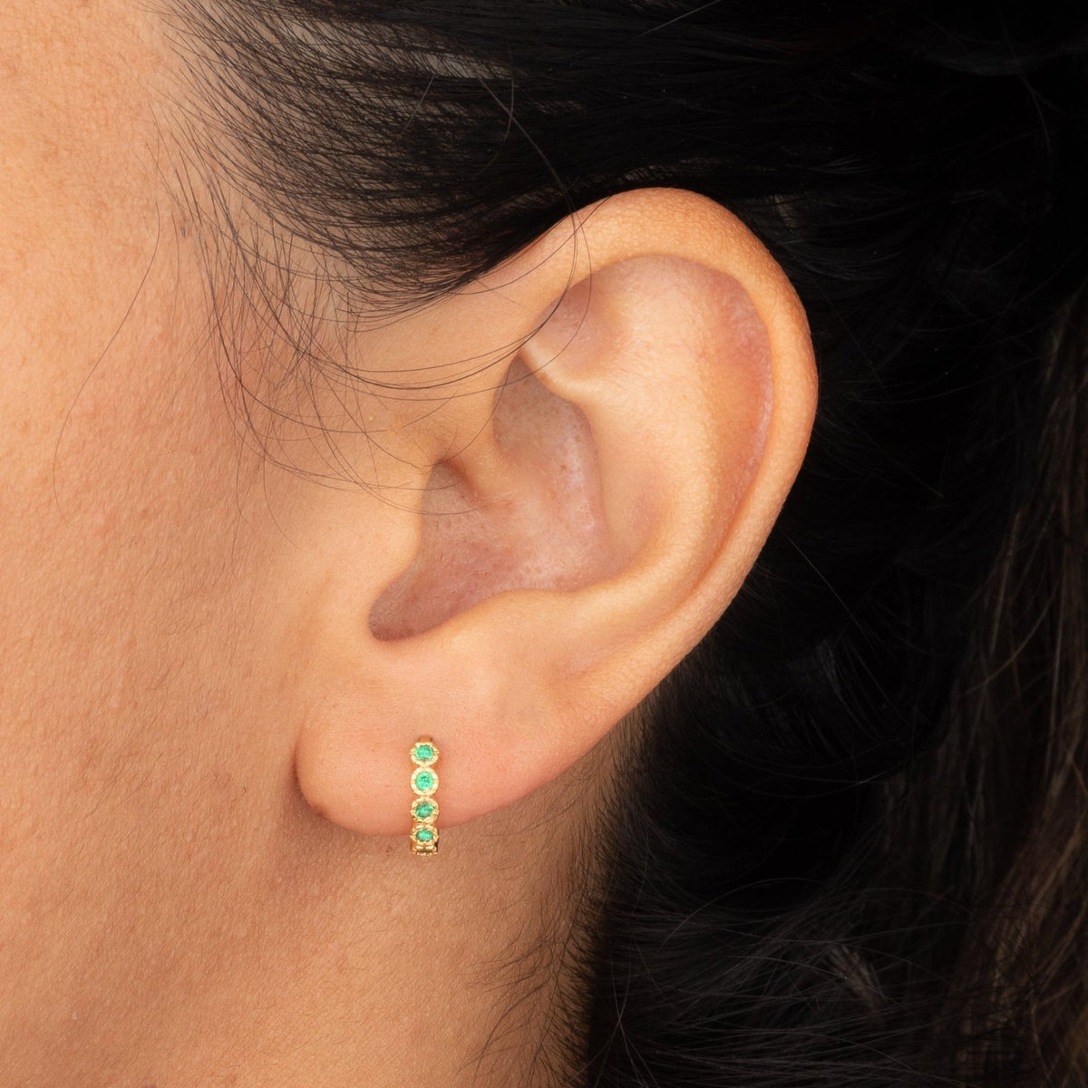 Candonga Circulos Verde 11mm - Vibrantto Joyas y Accesorios-9031257