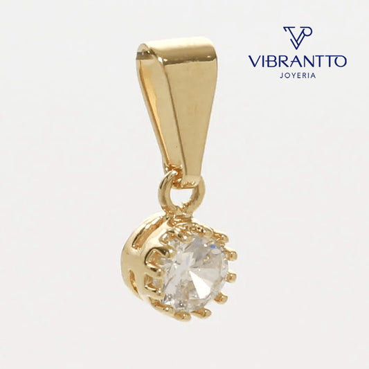 Dije Circonias Mini Redonda Pequeña 1. Oro Laminado 18k - Vibrantto.com - Colombia