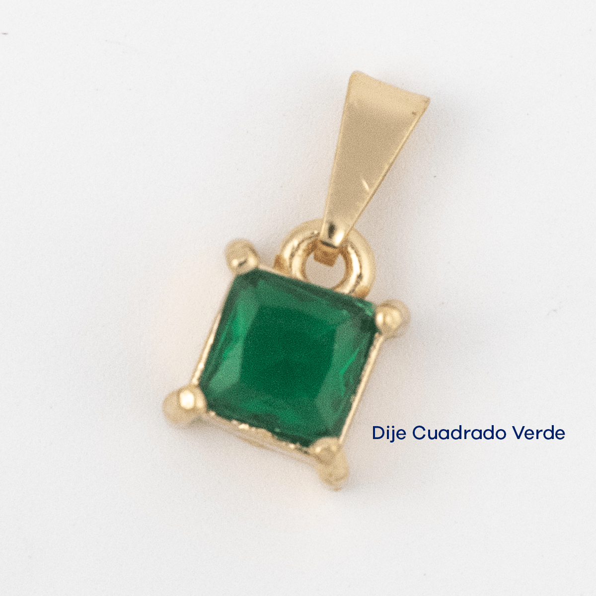 Dije Cuadrado Verde - Vibrantto Joyas y Accesorios - OC26182