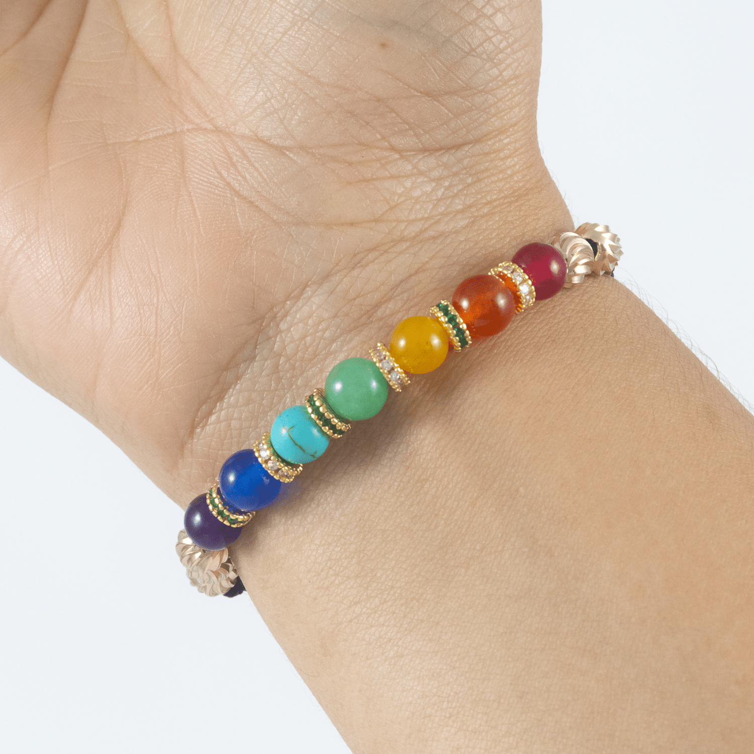 Manilla 7 Chakras Rondel Italo 6mm - Vibrantto Joyas y Accesorios - 