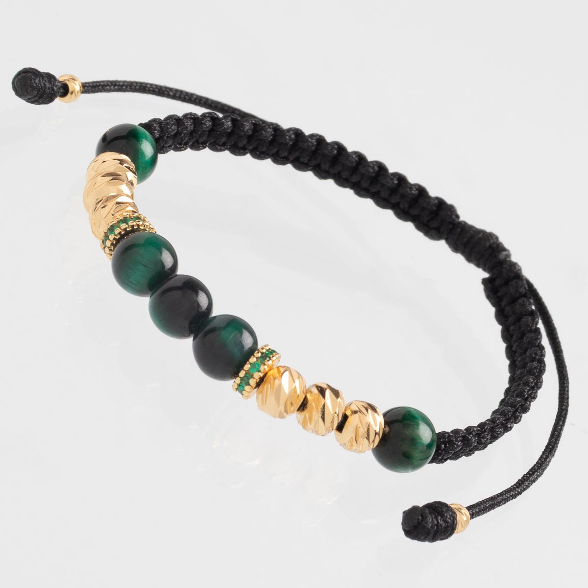 Manilla Ojo de Tigre Rondel - Vibrantto Joyas y Accesorios-MU3081