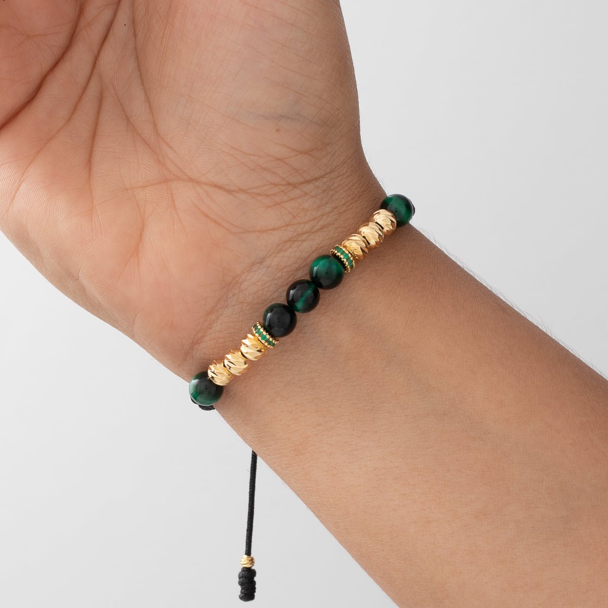 Manilla Ojo de Tigre Rondel - Vibrantto Joyas y Accesorios-MU3081