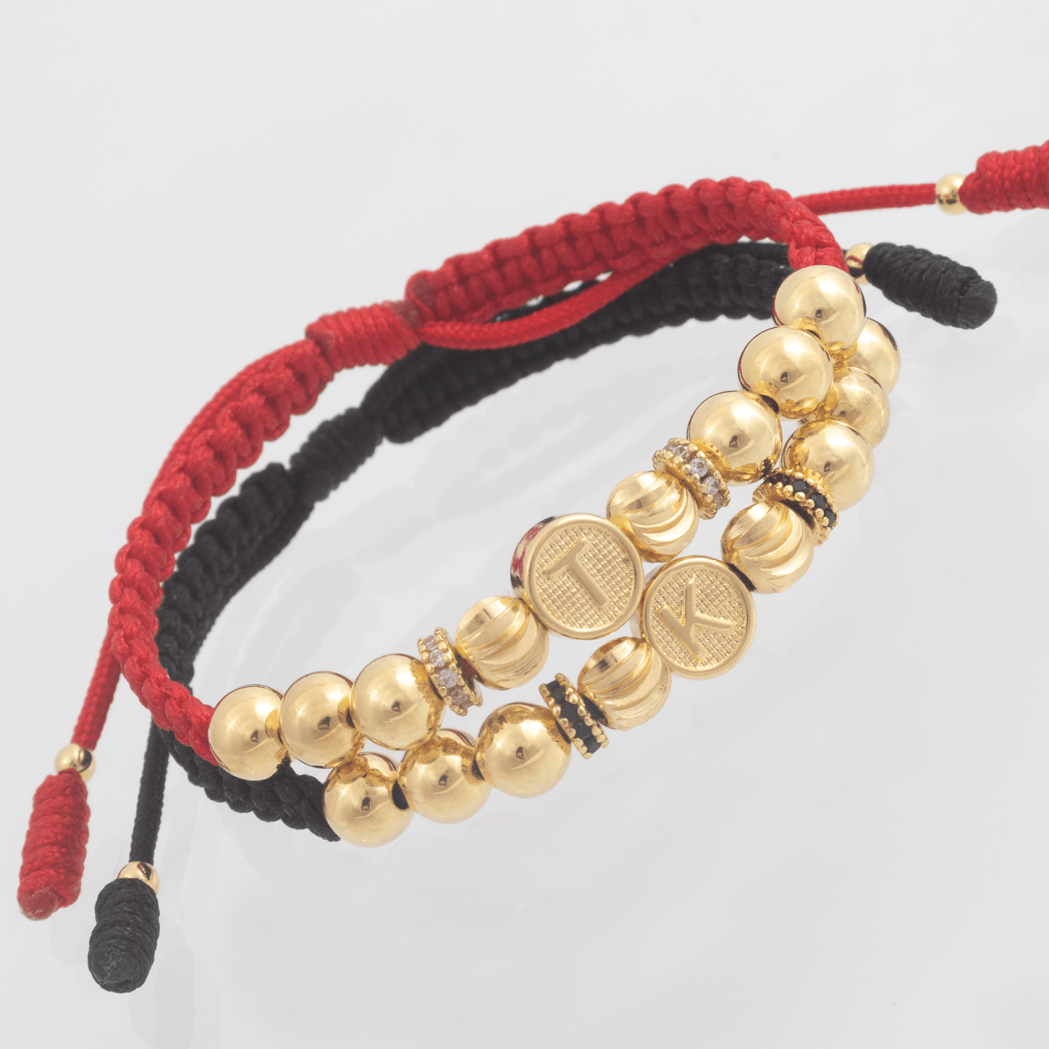 Manilla Pareja Iniciales Rondel Herraje - Vibrantto Joyas y Accesorios - MP3019