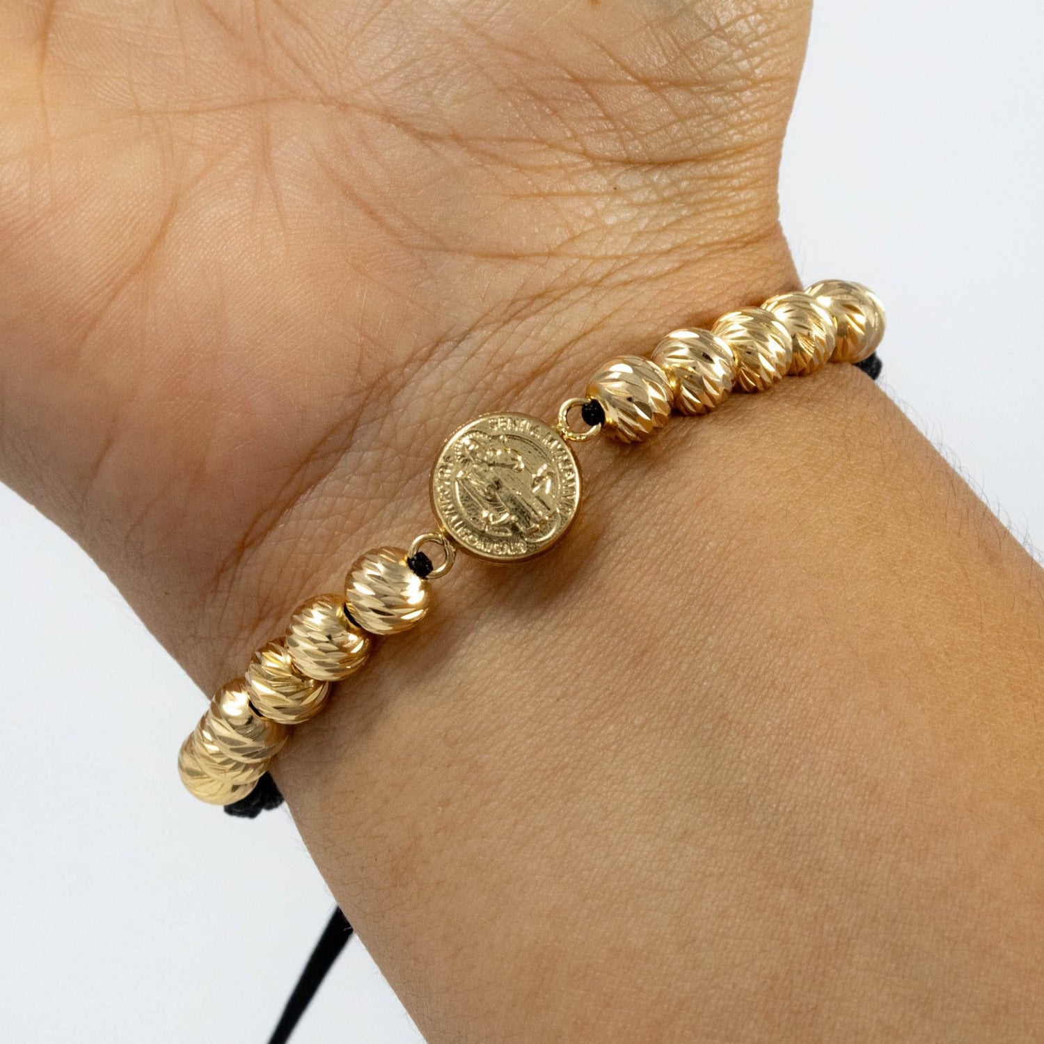 Manilla Medalla San Benito Diamantado - Vibrantto Joyas y Accesorios - MU3055