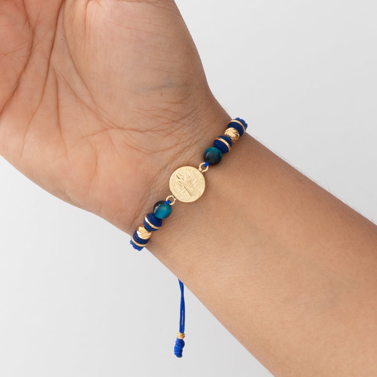 Manilla San Benito Ojo de Tigre Azul - Vibrantto Joyas y Accesorios-MU3085