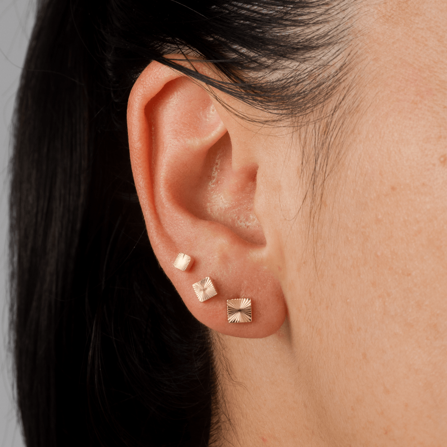 Set x 3 Topos Cuadrados Sol - Vibrantto Joyas y Accesorios - T755-T754-OC34733