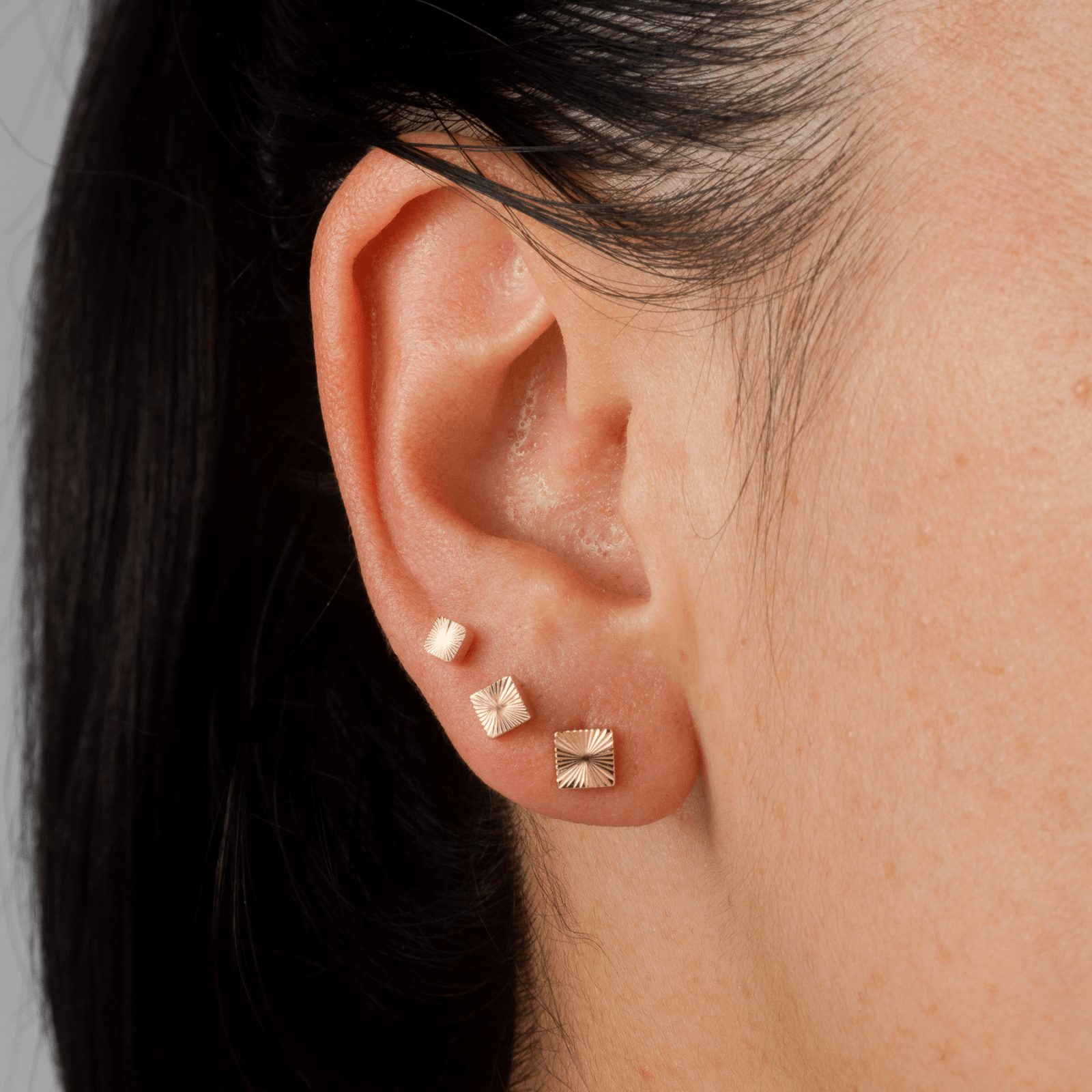 Set x 3 Topos Cuadrados Sol - Vibrantto Joyas y Accesorios - T755-T754-OC34733