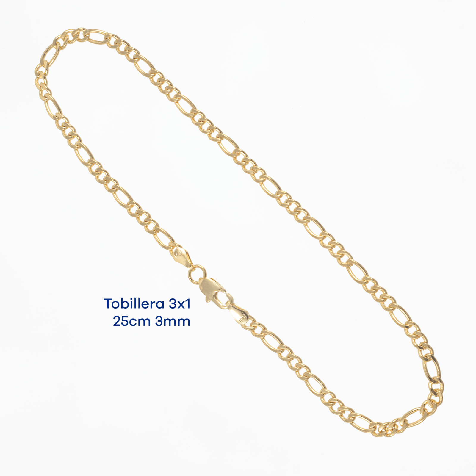 Tobillera 3X1 25cm - 3mm - Vibrantto Joyas y Accesorios - 9110032