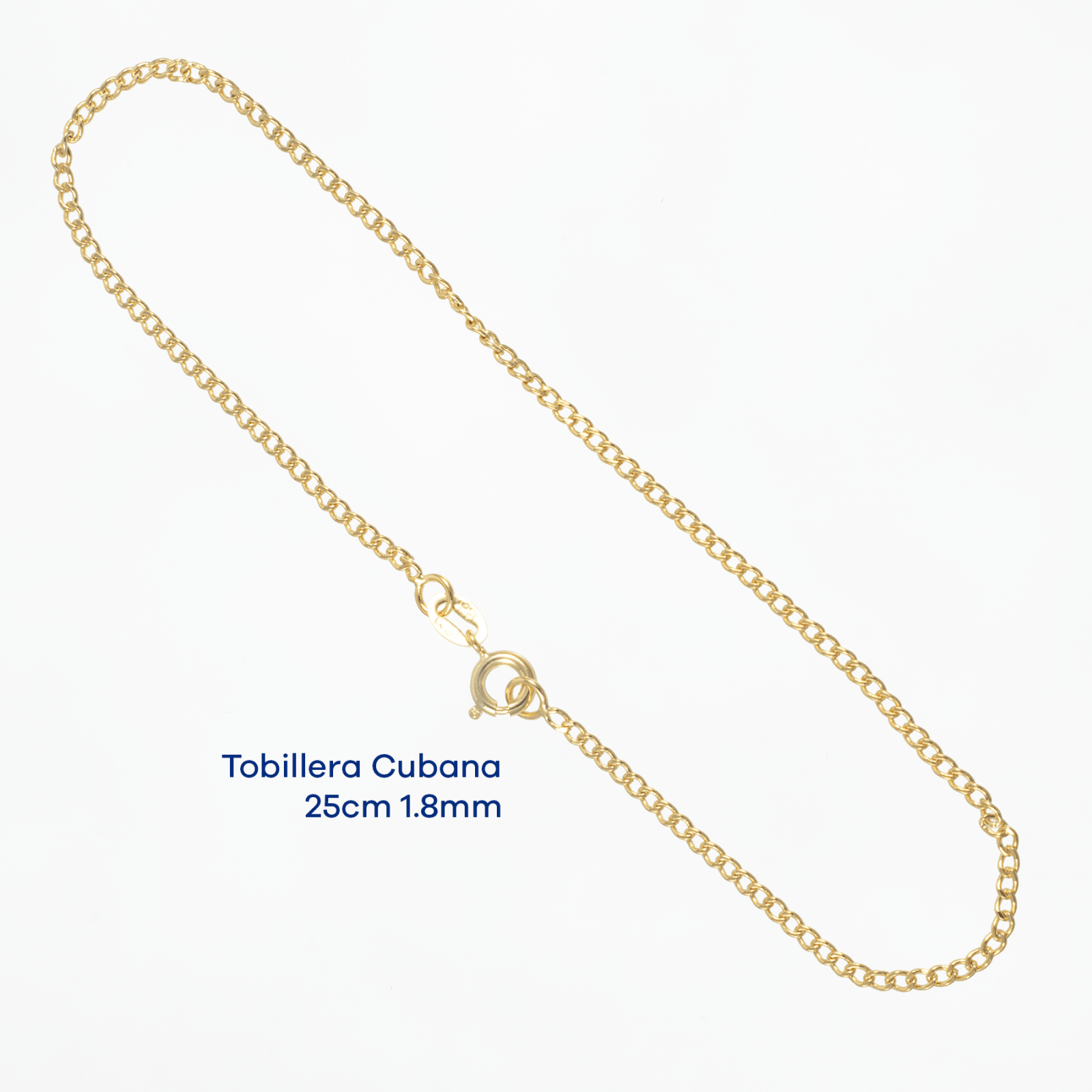 Tobillera Cubana 25cm - 1.8mm - Vibrantto Joyas y Accesorios - 9110033