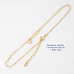 Tobillera Infinito y Corazón 23.5cm + ext - Vibrantto Joyas y Accesorios - TOB161