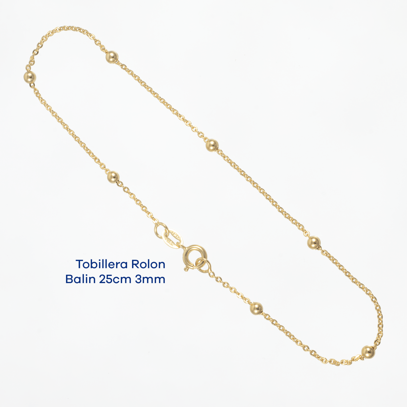 Tobillera Rolon Balin 25cm - 3mm - Vibrantto Joyas y Accesorios - 9110056