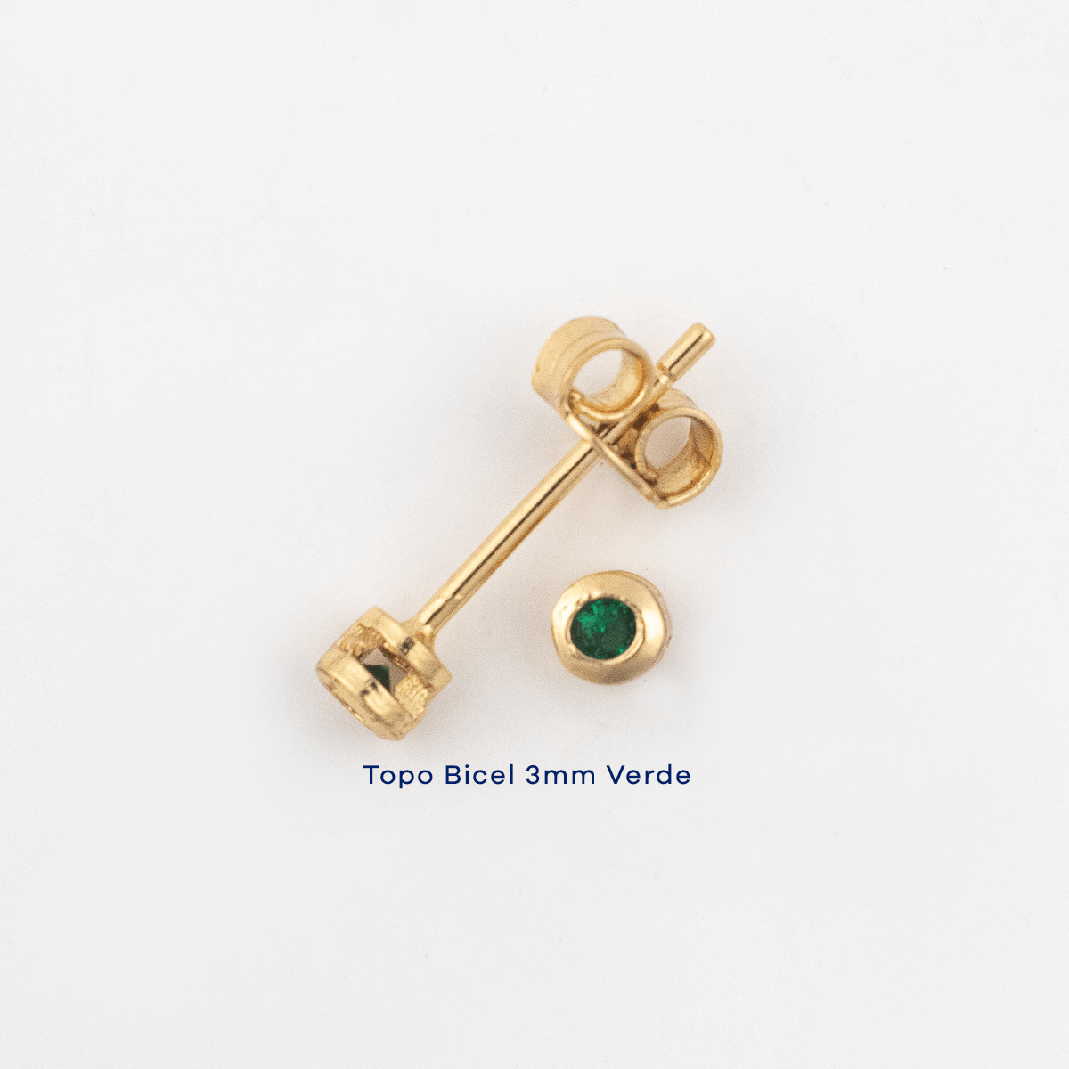 Topo Bisel Verde 3mm - Vibrantto Joyería - T415