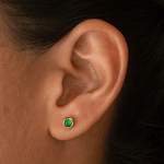 Topo Bisel Verde 6mm - Vibrantto Joyas y Accesorios - T1144