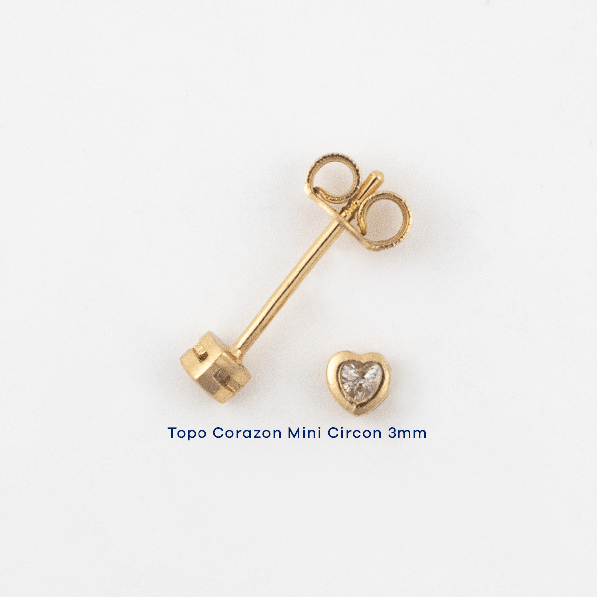 Topo Corazon Mini Circon 3mm - Vibrantto Joyas y Accesorios - T1199